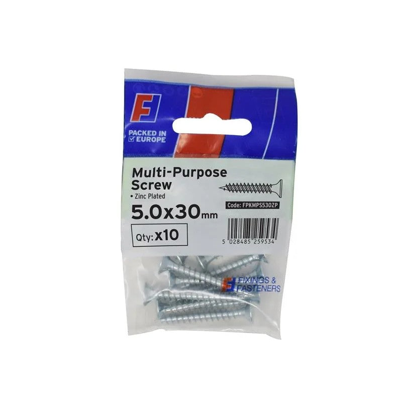 ForgeFix Multi-Purpose Pozi Screw CSK ST ZP 5.0 x ForgePack 10 30-100mm