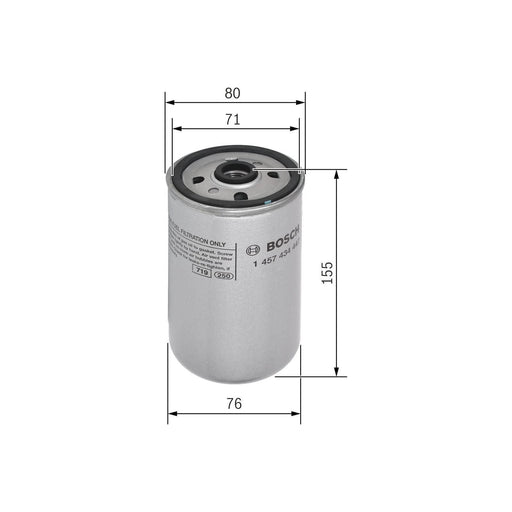 Bosch Cv Fuel Filter N4447 (Hgv) Fits Man L2000 10.223 - 6.9 4X2 - 93-02 1457434 Bosch  - Town Parts