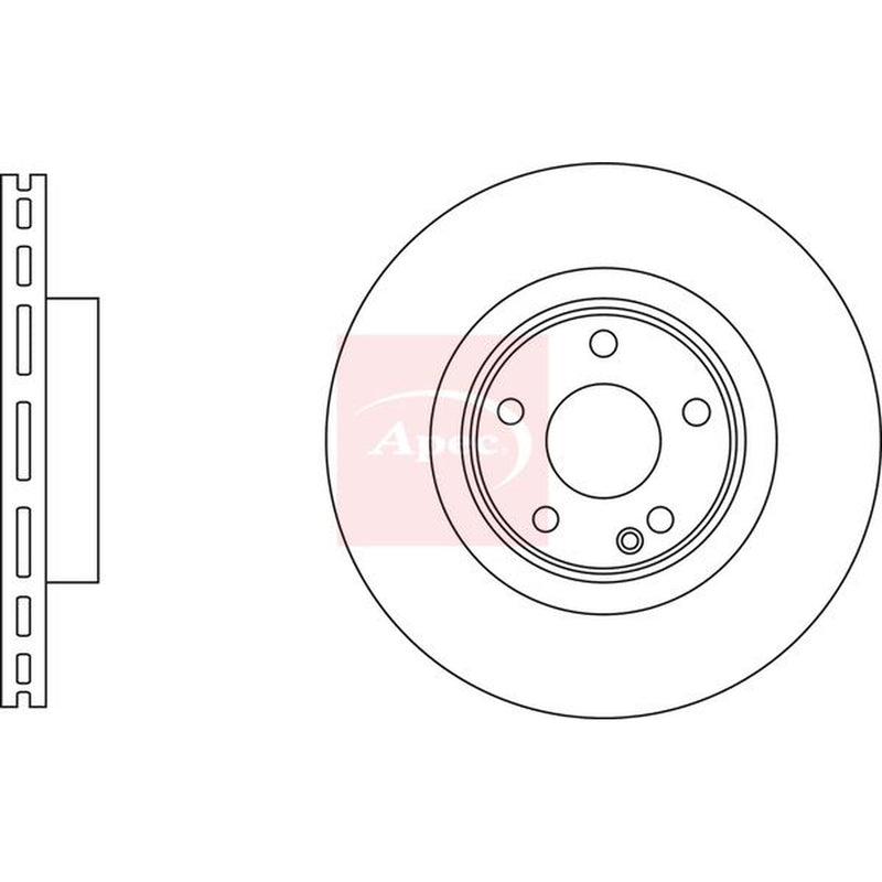Apec 2 x Vented Front Brake Discs DSK3229