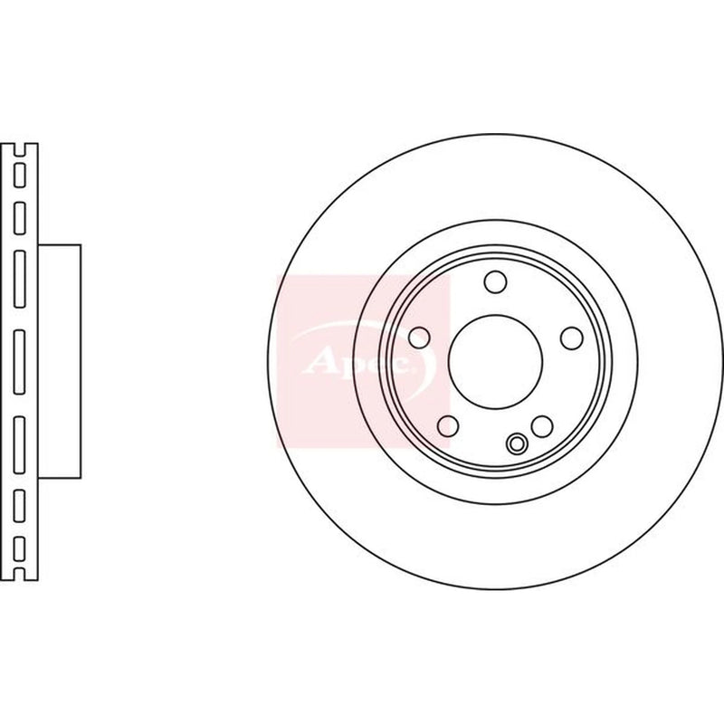 Apec 2 x Vented Front Brake Discs DSK3229