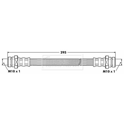 Borg & Beck Brake Hydraulic Hose Line Left BBH7452