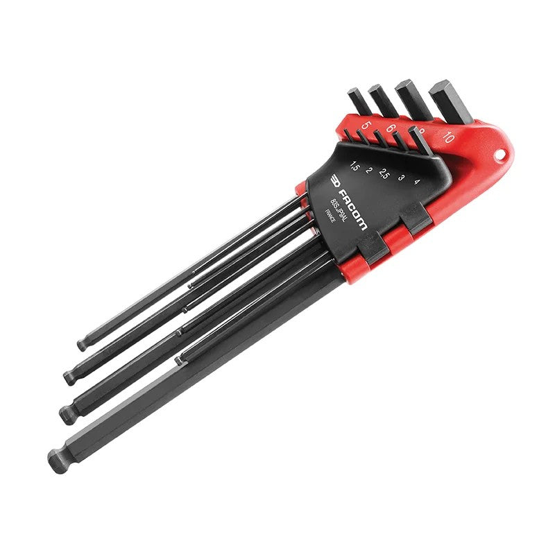 Facom 83S.JP9AL Metric Hex Key Wallet Set, 9 Piece - 83S.JP9AL