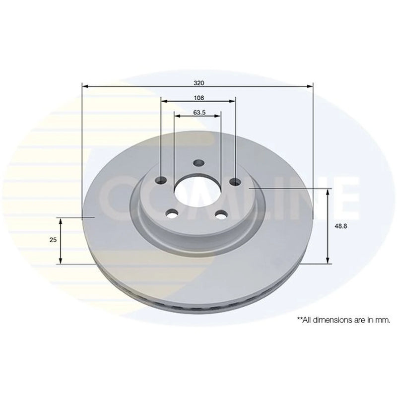 Comline 2 x Front Brake Discs ADC5083V