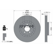 Textar 2 x Externally Vented Front Brake Discs 92126705