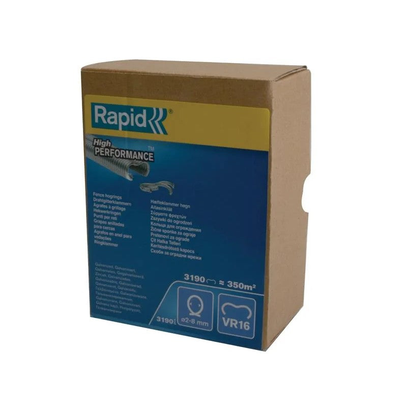Rapid VR16 Fence Hog Rings Pack 3190 Galvanised Boxed - 40108808
