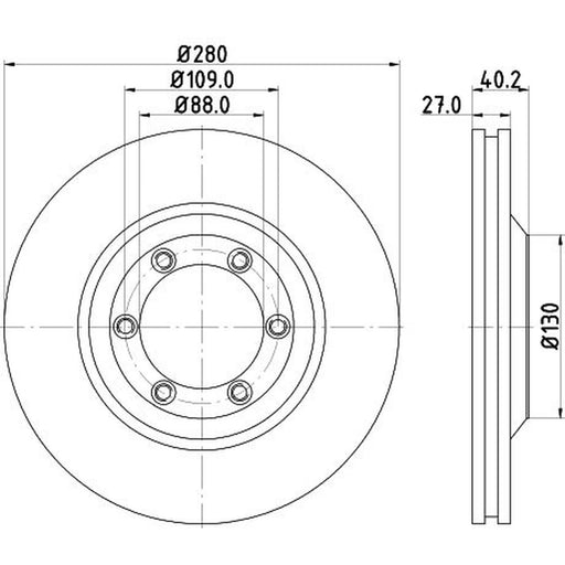 DON 2 x Internally Vented Front Brake Discs PCD13662