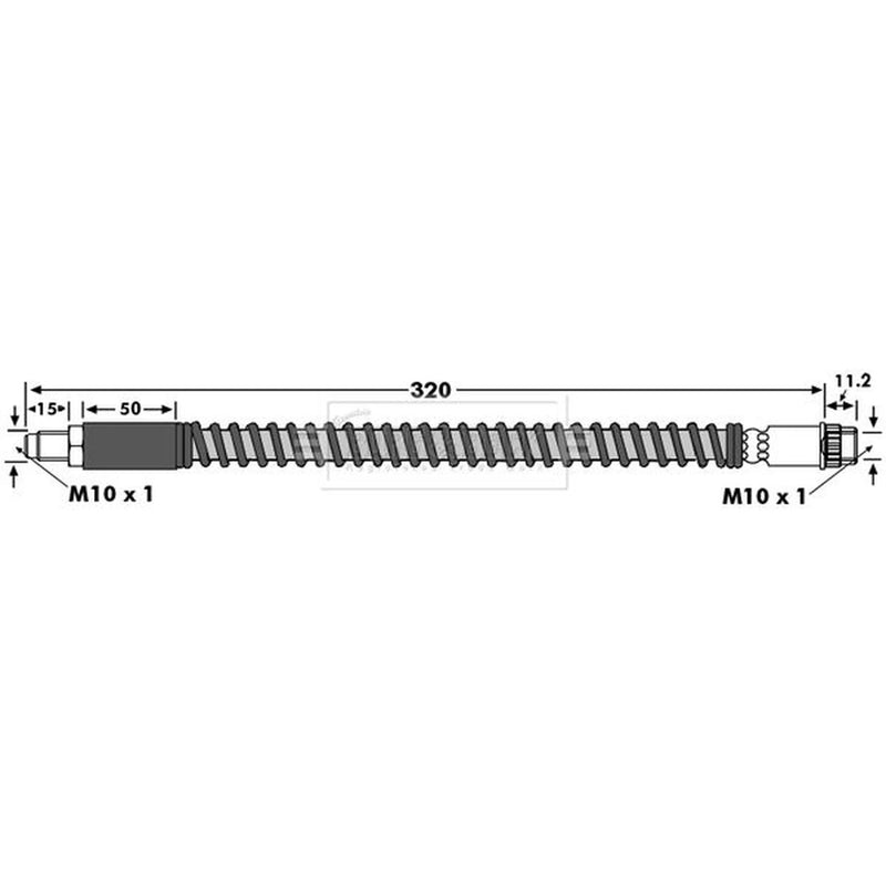 Borg & Beck Brake Hydraulic Hose Line Front Left BBH6837