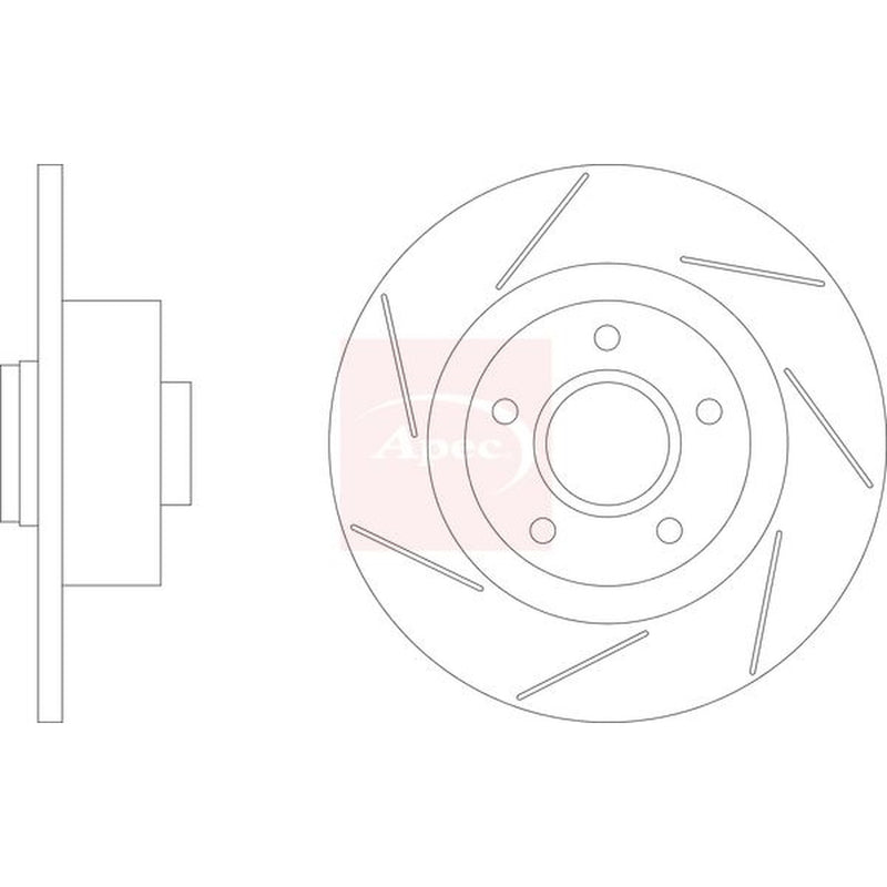 Apec 2 x Slotted Rear Brake Discs DSK3234