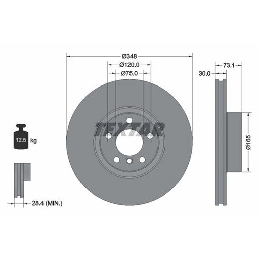 Textar 2 x Internally Vented Front Brake Discs 92320505