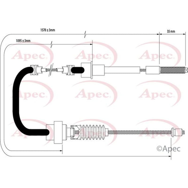 Apec Handbrake Cable Left Rear CAB1570