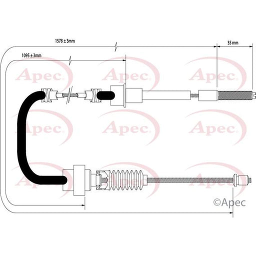 Apec Handbrake Cable Left Rear CAB1570