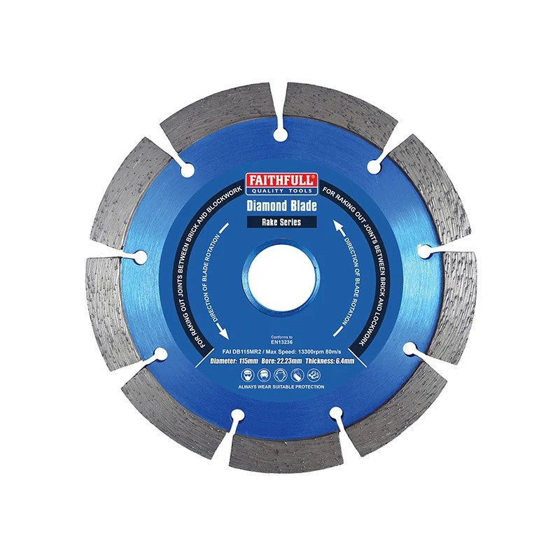 Faithfull Mortar Raking Diamond Blade 115 x 22mm - FAIDB115MR2