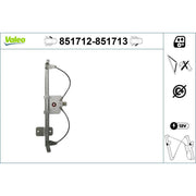 Valeo Electric Window Regulator Lifter Left Front 851712