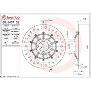 Brembo 2 x Rigid Front Brake Disc Brake Discs 68B407D2