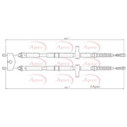 Apec Handbrake Cable Left Rear CAB1027
