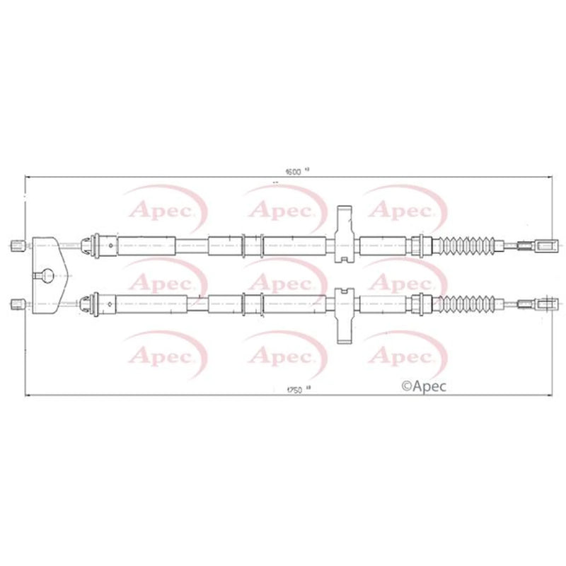 Apec Handbrake Cable Left Rear CAB1027