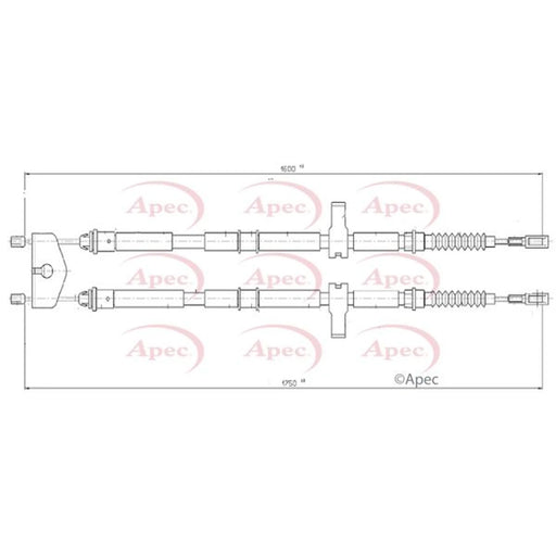 Apec Handbrake Cable Left Rear CAB1027