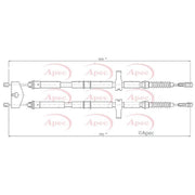 Apec Handbrake Cable Left Rear CAB1027