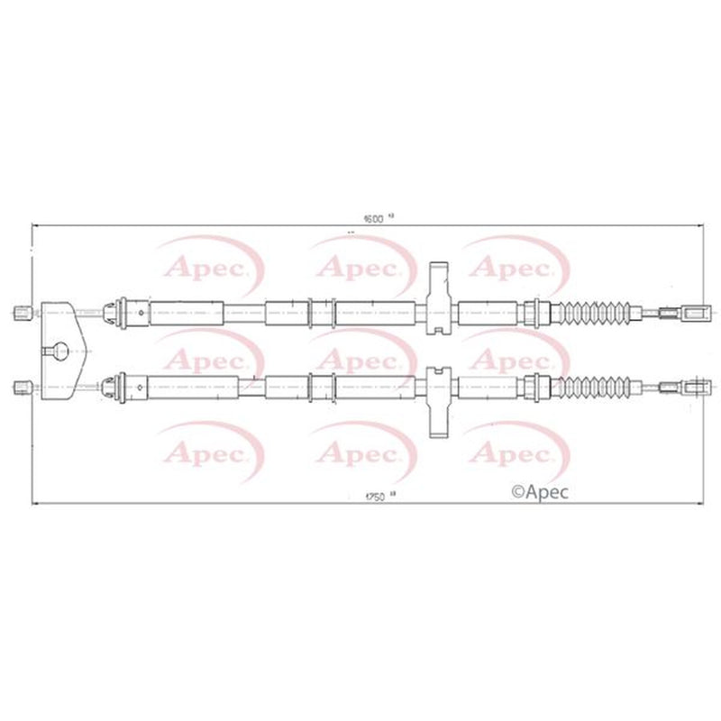 Apec Handbrake Cable Left Rear CAB1027