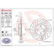 Brembo 2 x Slotted/Perforated Front Brake Discs 09.A047.21