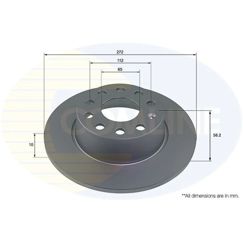 Comline 2 x Solid Rear Brake Discs ADC4009