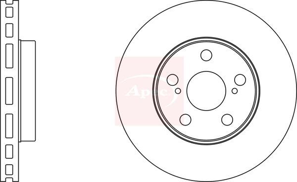 Apec 2 x Brake Disc Set Vented