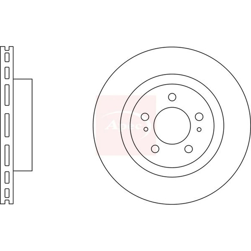 Apec 2 x Vented Front Brake Discs DSK2914