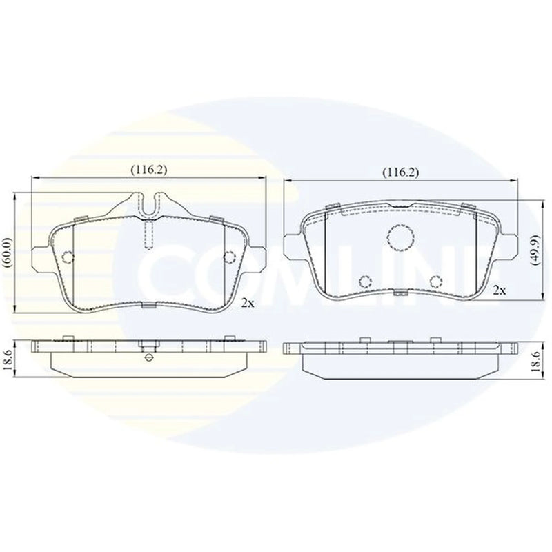 Comline 4 x Rear Brake Pad Set CBP02642