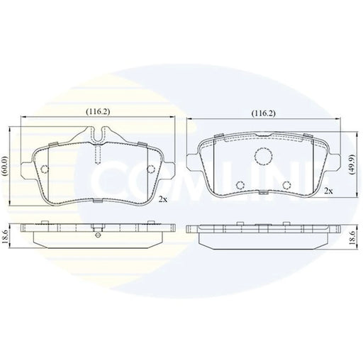 Comline 4 x Rear Brake Pad Set CBP02642