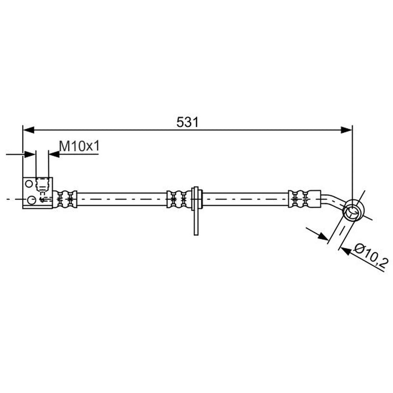 Bosch Brake Hydraulic Hose Line Front Right 1 987 481 798