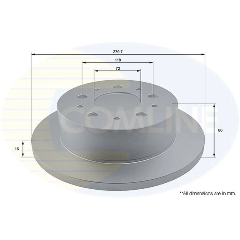 Comline 2 x Solid Rear Brake Discs ADC1577