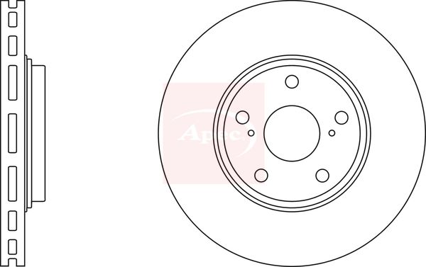 Apec 2 x Brake Disc Set Vented