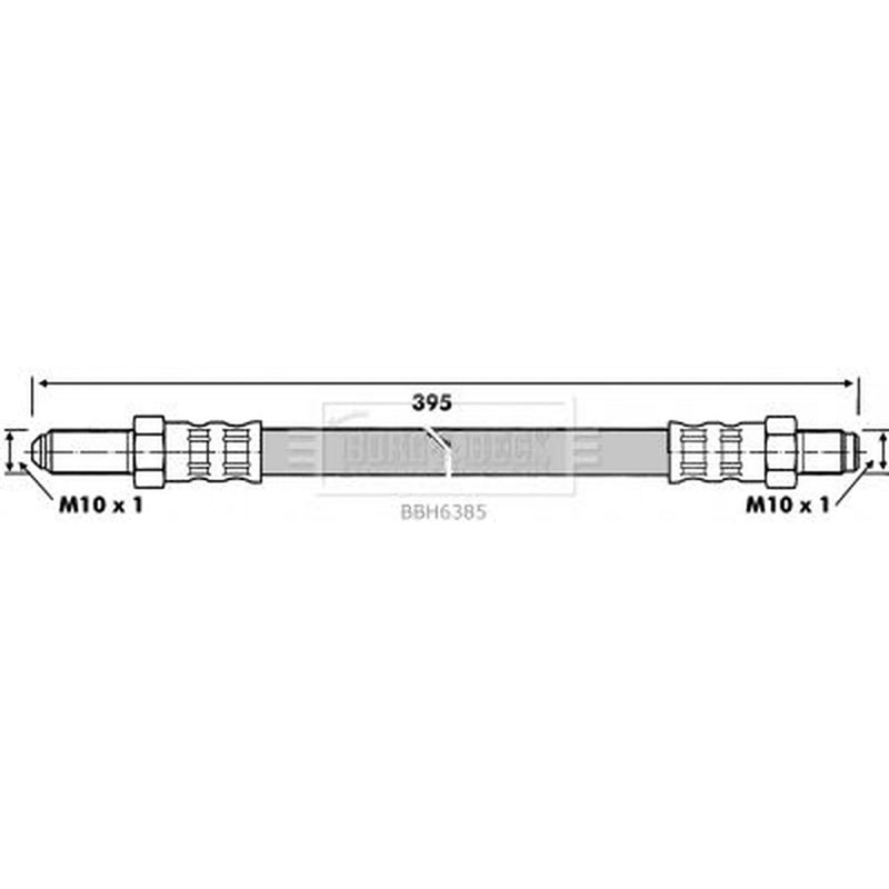 Borg & Beck Brake Hydraulic Hose Line Rear Left BBH6385