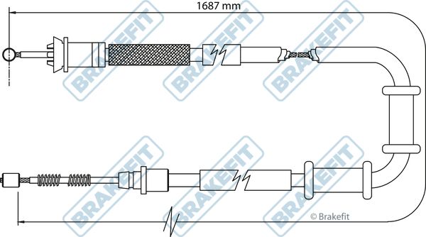Apec Handbrake Cable Right Rear fits Fiat Punto 2012 on 1.3 1.4