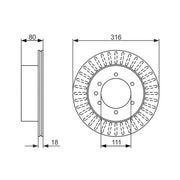 Bosch 2 x Vented Rear Brake Discs 0 986 479 385