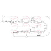 Apec Handbrake Cable Left Rear CAB1856
