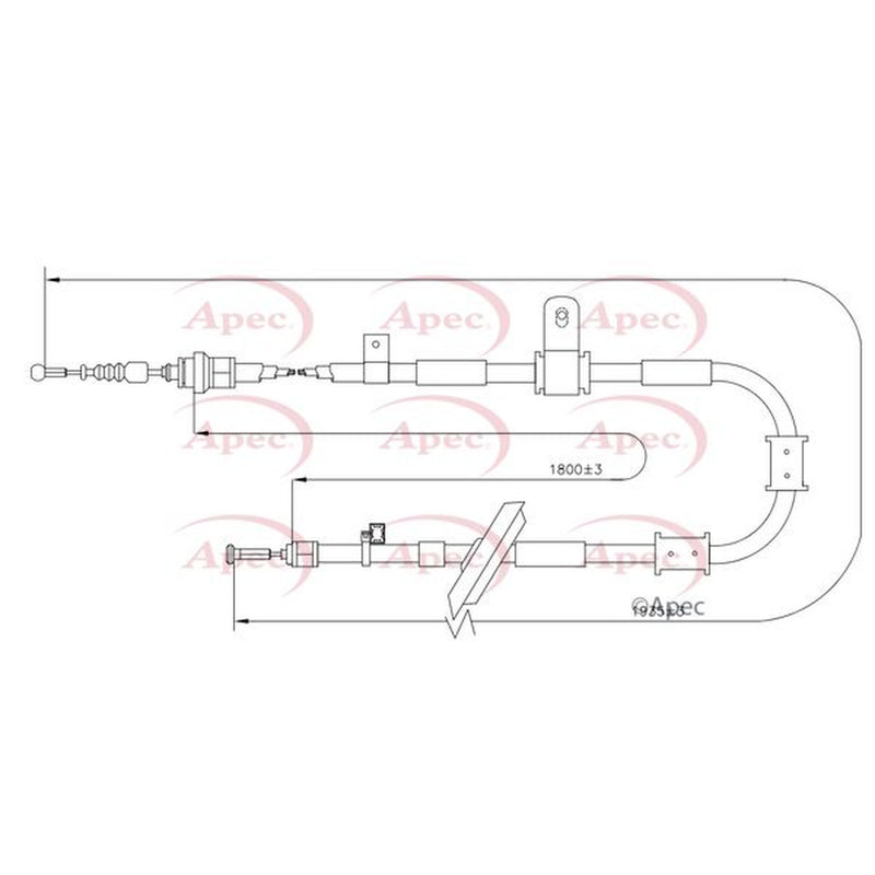 Apec Handbrake Cable Left Rear CAB1856