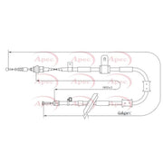 Apec Handbrake Cable Left Rear CAB1856