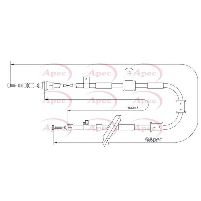 Apec Handbrake Cable Left Rear CAB1856