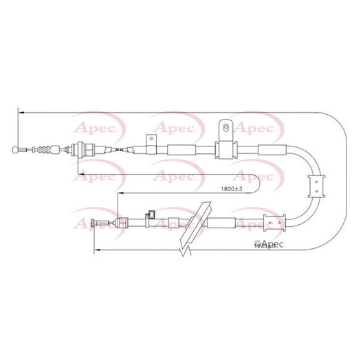 Apec Handbrake Cable Left Rear CAB1856
