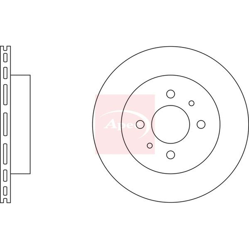 Apec 2 x Vented Front Brake Discs DSK2237