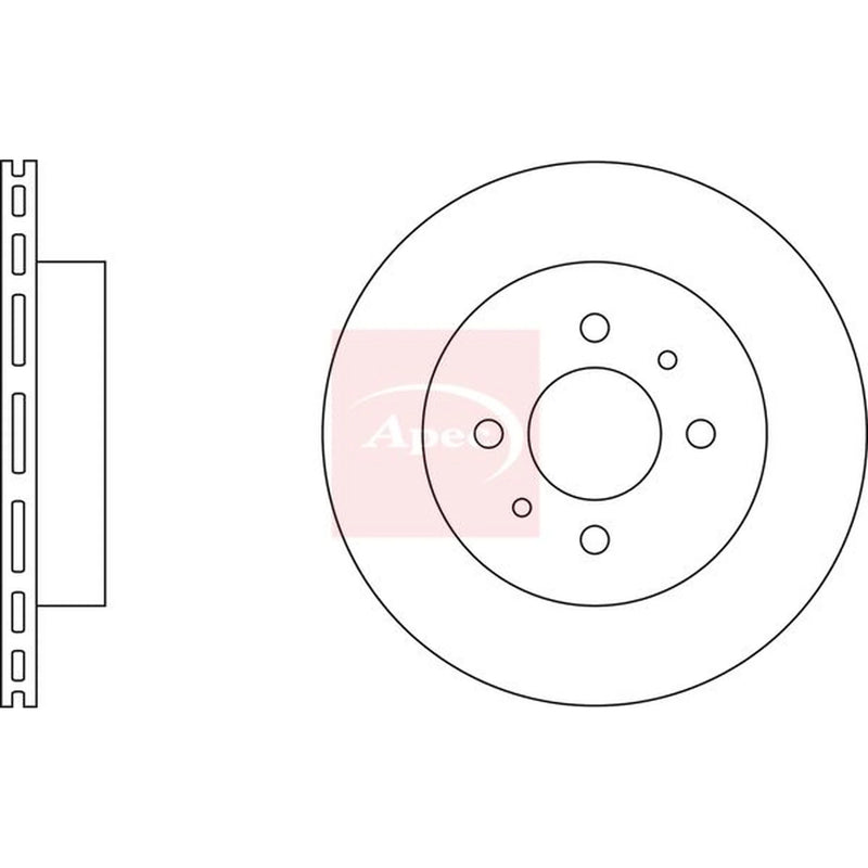 Apec 2 x Vented Front Brake Discs DSK2237