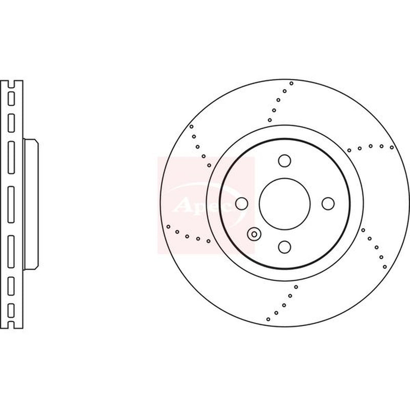 Apec 2 x Perforated/Vented Rear Brake Discs DSK2778