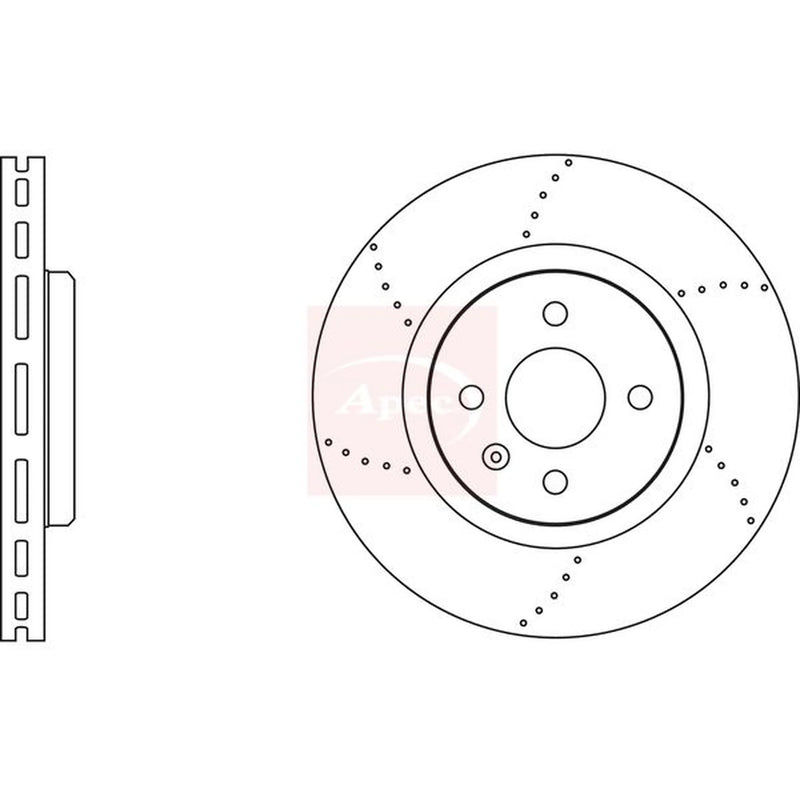 Apec 2 x Perforated/Vented Rear Brake Discs DSK2778