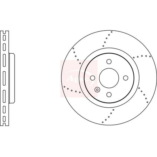 Apec 2 x Perforated/Vented Rear Brake Discs DSK2778