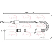 Apec Handbrake Cable Left Rear CAB1042