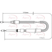 Apec Handbrake Cable Left Rear CAB1042