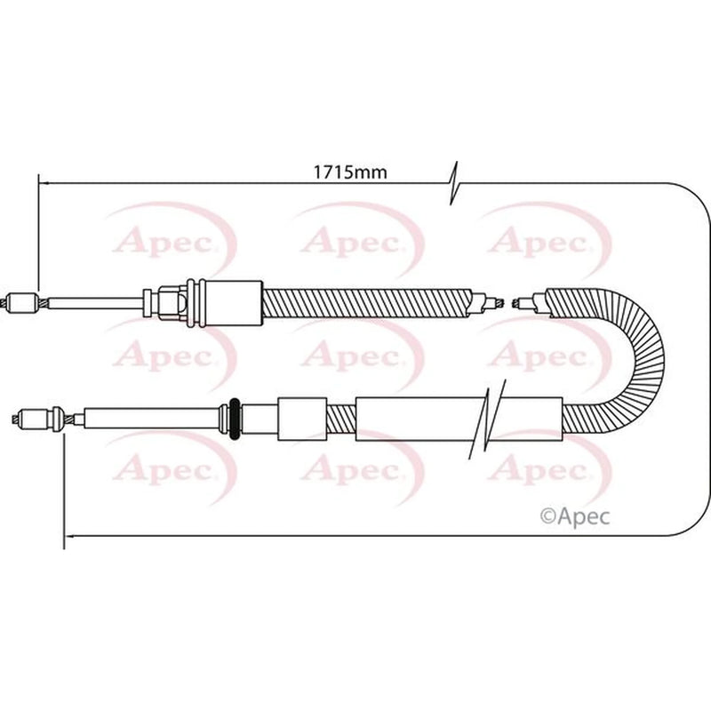 Apec Handbrake Cable Left Rear CAB1042