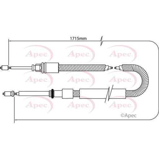 Apec Handbrake Cable Left Rear CAB1042