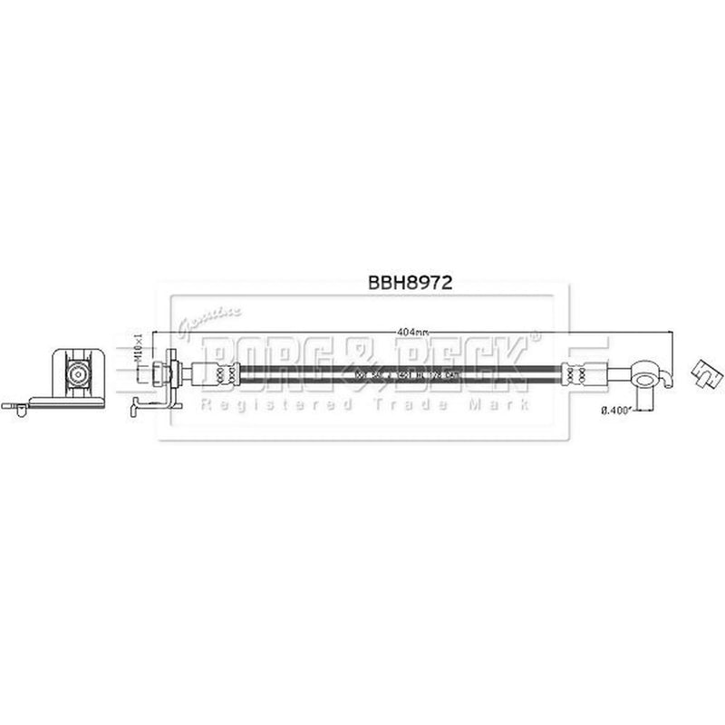 Borg & Beck Brake Hydraulic Hose Line Rear Left BBH8972